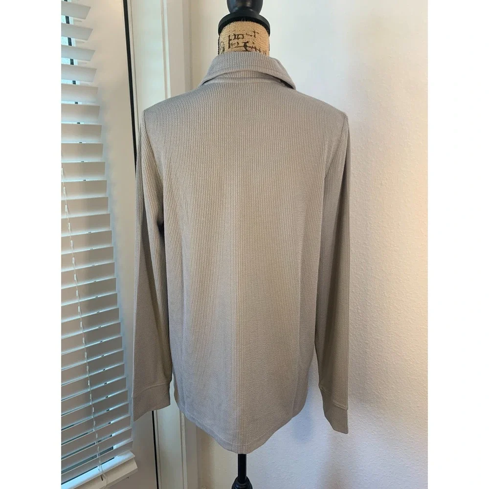 (H-237) Cuddl Duds Lounge Set Women TS Gray 2PC Top & Pants Soft Stretch QVC New